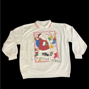 Vintage Ugly Christmas Sweater Santa puff print See Measurements for size